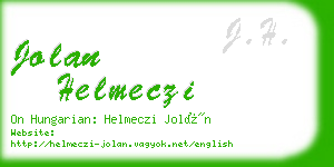 jolan helmeczi business card